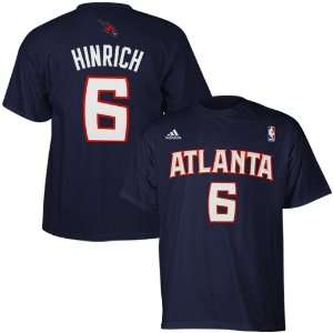   Atlanta Hawks #6 Net Number T shirt   Navy Blue