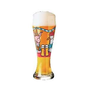 Weizen Beer Glass, Sunflower, Designer Color Enamel w/ Matching Drink 