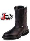justin mens wk4907 black premium wellington work boots 6m new in box 