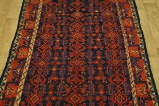 EXCELLENT NAVY BLUE 5X9 HAMEDAN PERSIAN ORIENTAL AREA RUG WOOL CARPET 