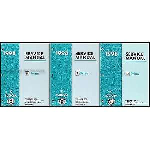  1998 Chevy/Geo Prizm Repair Shop Manual Original 3 Volume 