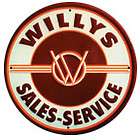 Willys Sales & Service Jeep   Great for Garage or Man Cave