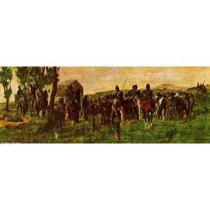  FRAMED oil paintings   Giovanni Fattori   24 x 8 inches 