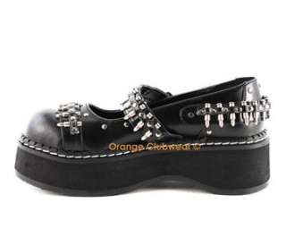 DEMONIA EMILY 309 Womens Goth Punk Mary Janes Shoes  