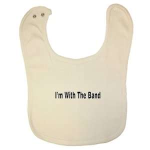 So Relative Organic Cotton Baby Bib   Im With The Band (Black Text)