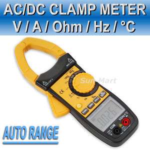 Digital AC/DC Clamp Meter Multimeter Thermometer Ohm  