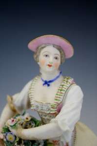 1774 TO 1814 MEISSEN PORCELAIN LADY WITH A FLOWER BASKET AS IS NO 