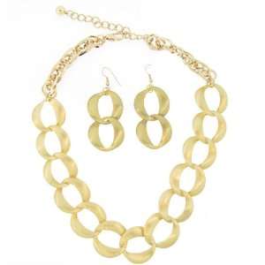  Large Link Necklace and Earrings Set Jewelry