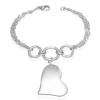 Quality Stainless Steel Bracelet Triple Circle Love Heart Charm 