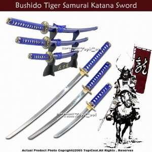  Japanese Blue Bushido Tiger Samurai Katana Sword* Set 