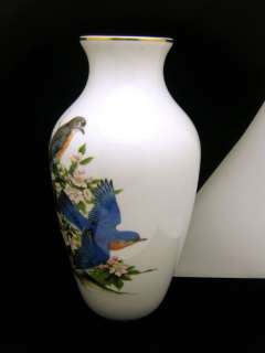 Danbury Mint Bluebirds Vase Roger Tory Peterson  