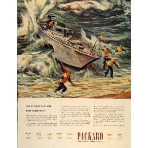  1945 Ad Packard War Ship WWII Submarine Navy Skipper 