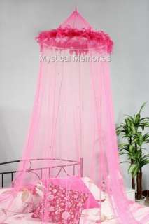 HOT PINK Feather Mosquito Net Bed Canopy  Cot/SBED NEW  