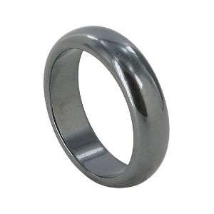  5mm wide Hematite Gemstone Band Ring Size 6.5 Jewelry