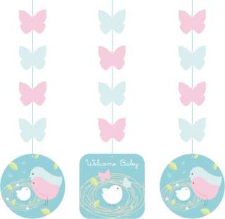 Nesting Birds Baby Shower 3 Hanging Cutouts Party Decor  