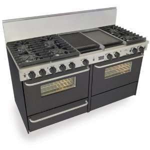 60 Pro Style Dual Fuel LP Gas Range w/6 Sealed Ultra High Low Burners 