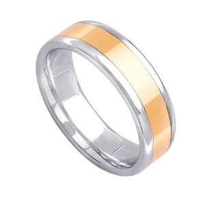  Two Tone Wedding Bands in 18K Gold 6.00mm Shiny Jewelry