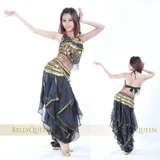 FQ SEXY APRON BELLY DANCE COSTUME TOP +ROTARY PANTS BD 025 COSTUME 