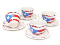 8pcs Puerto Rico Flag Coffee / Cafe Latte Mugs *Unique  