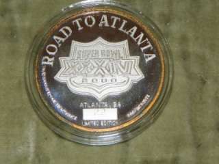 2000 Super Bowl XXXIV Road To Atlanta 17 Medallion Pure Silver/Bronze 