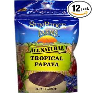 Sunridge Farms Tropical Papaya Spears, 7 Ounce Bags (Pack of 12 