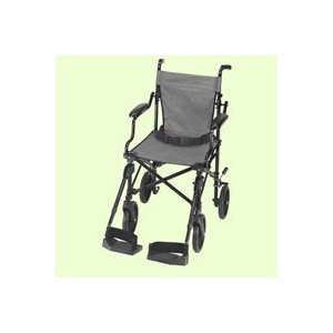  Duromed Folding Transport Chair with Carrying Tote, Black 