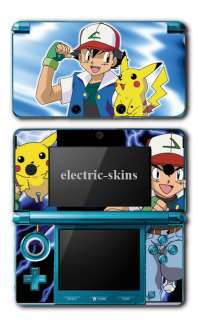   3DS pokemon pichachu and ash skin, pokemon cartoon skin kit  3dspoke