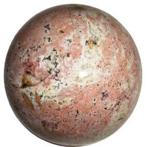 Jasper Ball 19 Pink Crystal White Cloud Picture Mineral Sphere Stone 