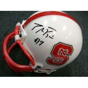  Philip Rivers Nc State Chargers Signed Mini Helmet Coa 