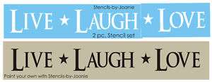 pc STENCIL Live Laugh Love Family Home Primitive Sign  