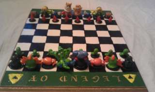 Legend of Zelda Handmade Chess Board Clay Link Nintendo  