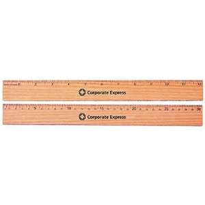  Wooden Ruler with Double Flat Brass Edge, 12 CEB10912 