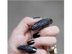   Vintage punk Black claw ring finger nail rings full crystal 3 Size