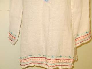 White COTTON Ethnic Indian sequin Bead Top Shirt Tunic  
