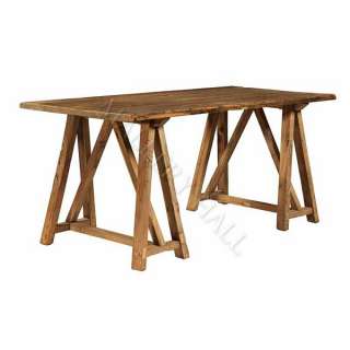 Chic Untouched Hand Waxed Reclaimed Wood Crossbeam Table  