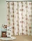   SEA SHELLS on BROWN FABRIC SHOWER CURTAIN ~ WASHABLE ~ 70 x 72 ~ NEW