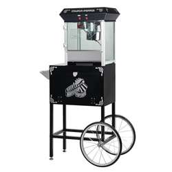 Black Chaplin 6075 4 oz Theater Style Popcorn Machine and Cart 