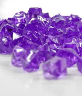 ACRYLIC PURPLE CLEAR STONE CRAFT TABLE DECOR 500 COUNT  