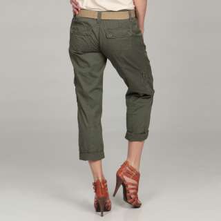 Calvin Klein Womens Rosemary Belted Cropped Pants  