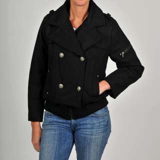 Excelled Womens Plus Size Double breasted Wool blend Peacoat 
