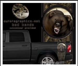 Bear camo Hunting truck bed band decal graphic striping  