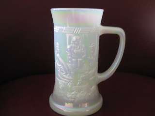 Vintage Federal White Carnival Milk Glass Stein Mug  