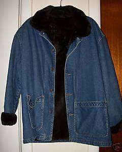 Denim jacket, faux fur lined size M  