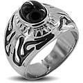 Stainless Steel Mens Tribal Decorated Celtic Cross Wide Ring 