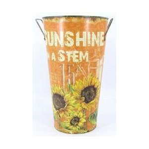    Home Decorations container lg tin sunflower