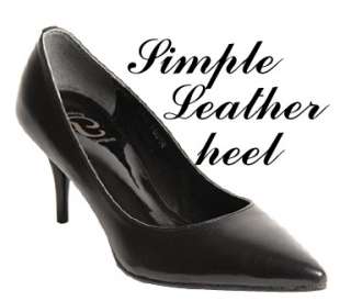   Black 2.8 Heels Simple Lamp Leather Pumps / 97001★★★★  