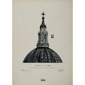  1905 Dome St. Pauls Cathedral London England Print 