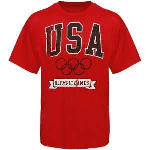  USA Olympics Vintage Games T Shirt   Red Sports 