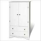 New White Monterey 2 Door Bedroom Armoire Wardrobe