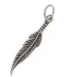 Sterling Silver Feather Pendant Charm  